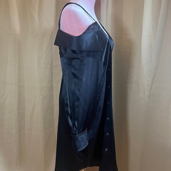 T by Alexander Wang Off the Shoulder Shirt Dress 100% Silk size 4 - Picture 4 of 9